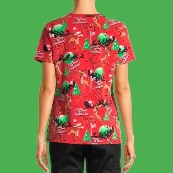 Scrubstar Tops Rudolph The Red Nosed Reindeer Countdown To Christmas Womens Scrub Top Nwt M